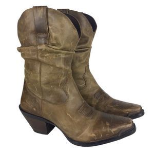 Durango Crush Slouchy 10" Distressed Brown Leather Western Cowboy Boots 7.5